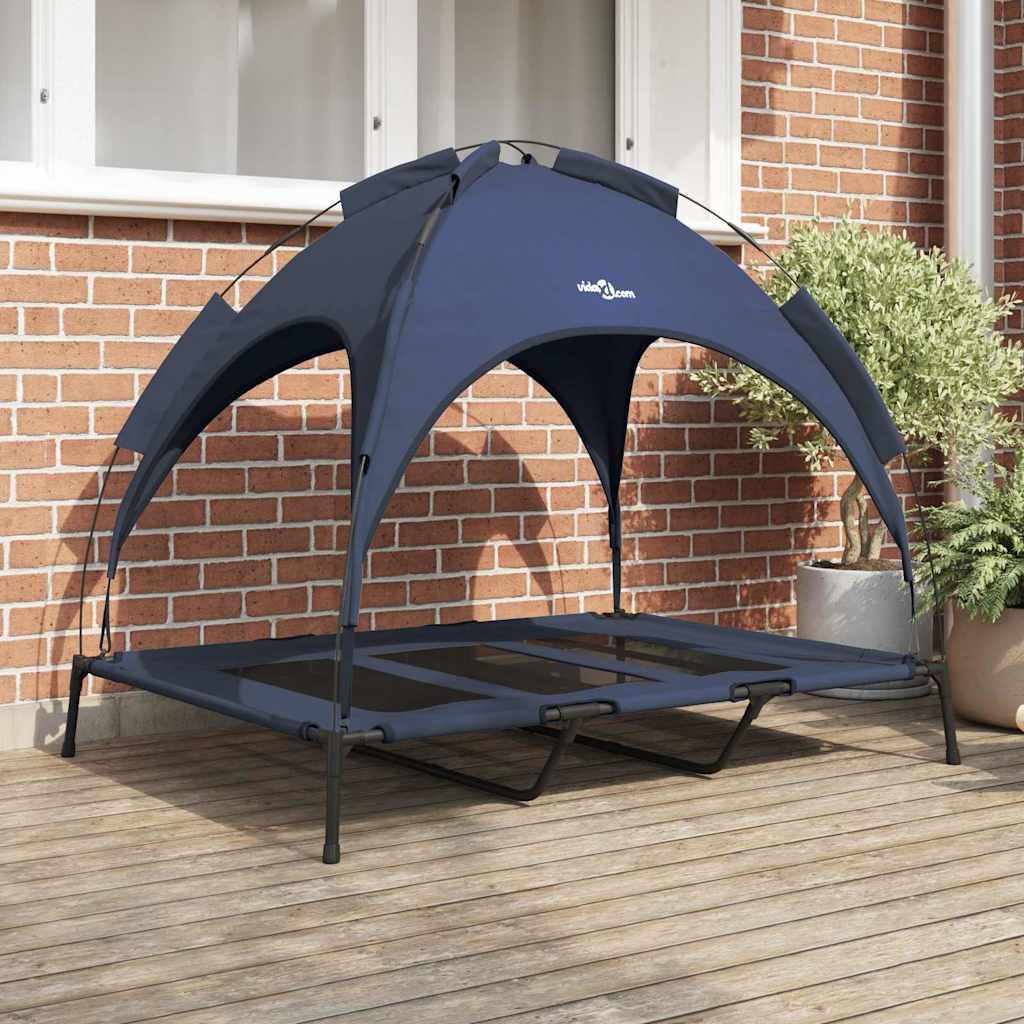 vidaXL Cama para perro Manual Azul marino 122 x 93 x 106,5 cm Acero