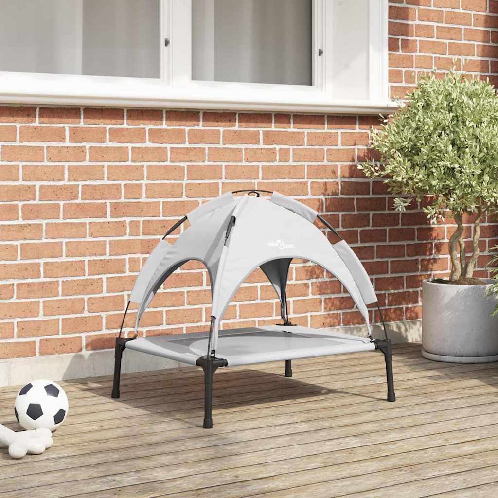 vidaXL Cama para perro 63 x 49,5 x 60 cm Acero Gris Plateado