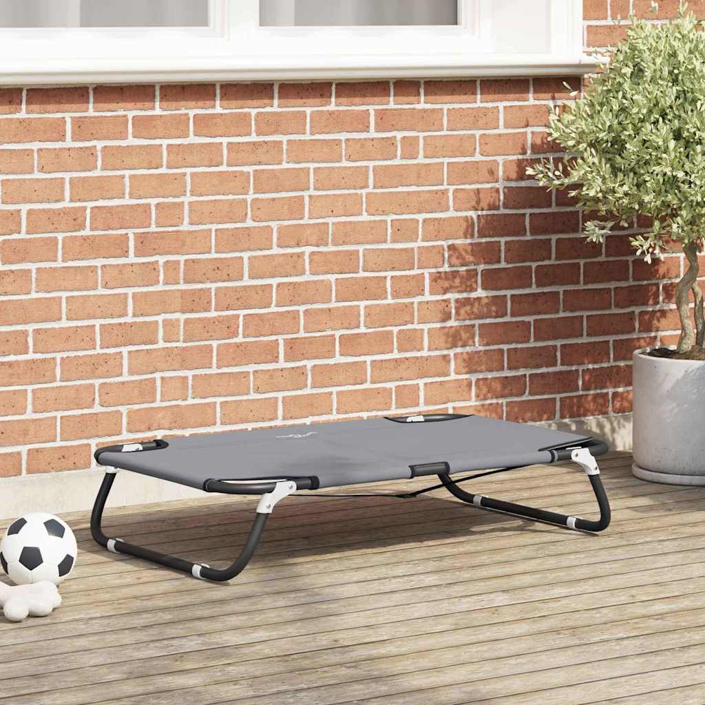 vidaXL Cama para perro 80 x 55 x 18 cm Acero Gris Claro