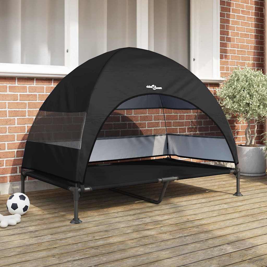 vidaXL Cama Elevada para Perros 127 x 81 x 108 cm Tela y acero Negro