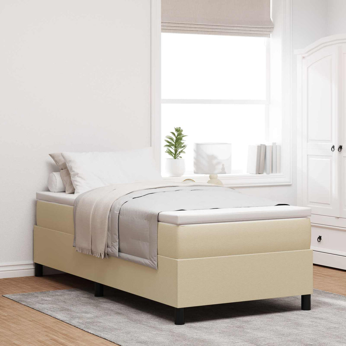 vidaXL Cama de plataforma Verde grisáceo 80 x 200 cm Tela de Pana