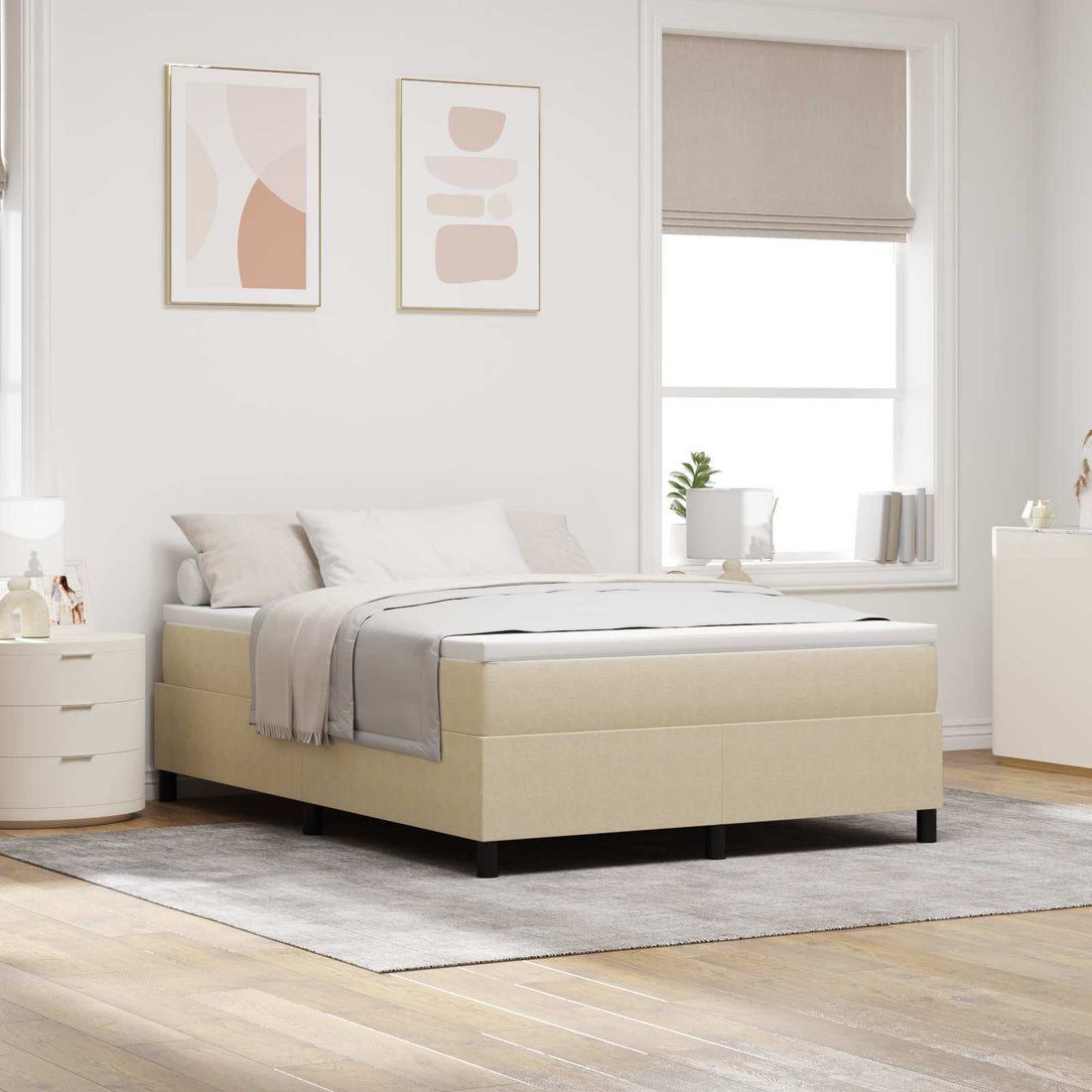vidaXL Cama de plataforma Verde grisáceo 160 x 200 cm Tela de Pana