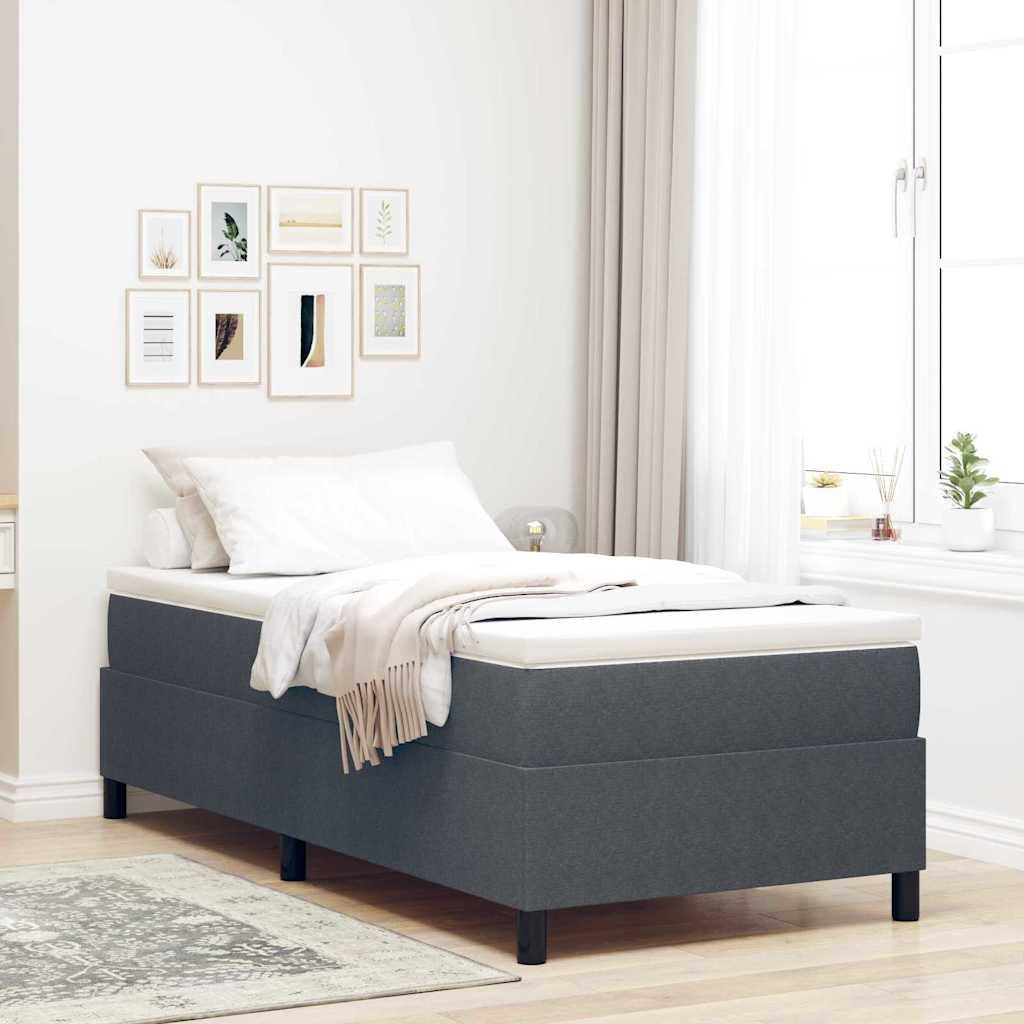 vidaXL Cama tipo Box Spring Gris Oscuro y 90 x 200 cm Tela de Pana