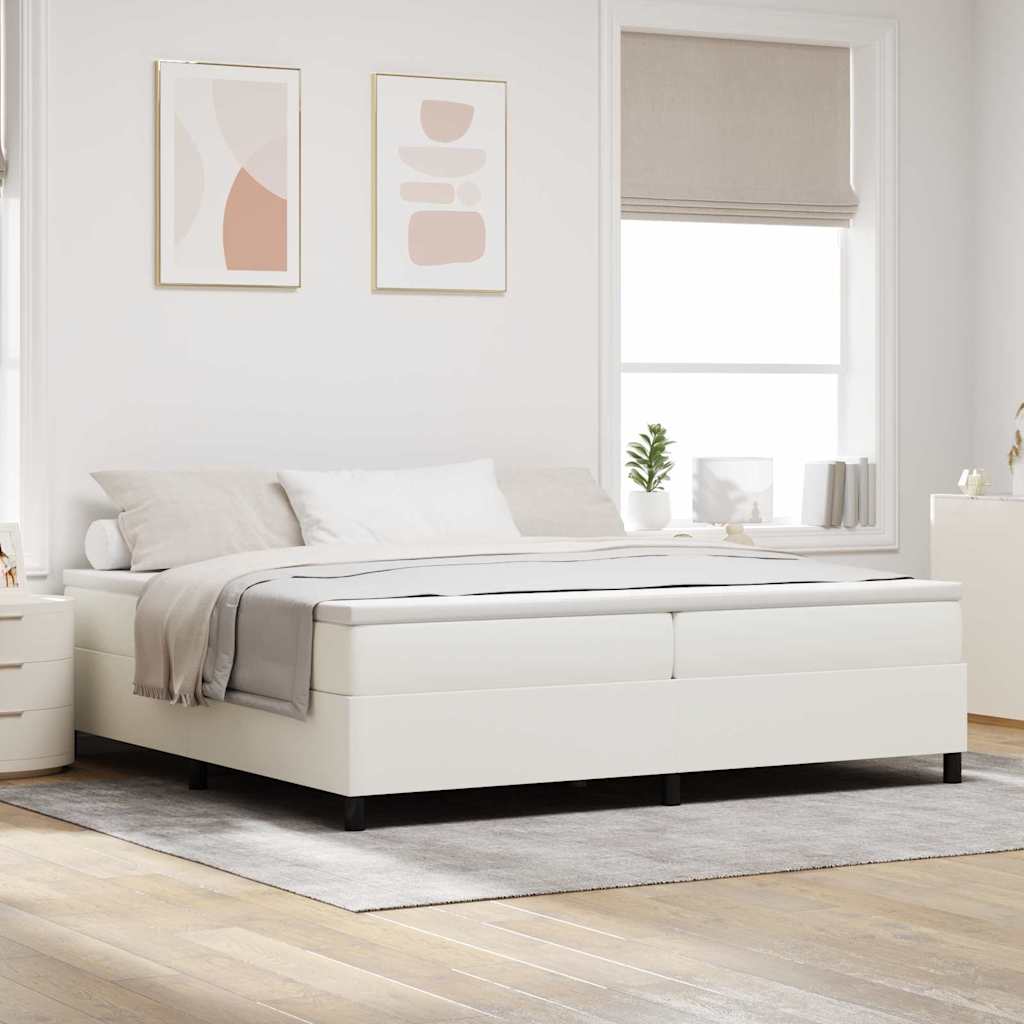 vidaXL Cama tipo Box Spring Crema y 200 x 200 cm Tela de Pana