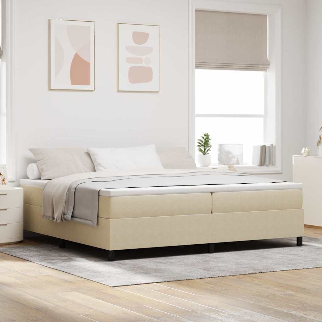 vidaXL Cama tipo Box Spring Gris claro y . 200 x 200 cm Tela de Pana