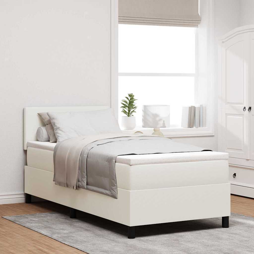vidaXL Cama tipo Box Spring Crema y 100 x 200 cm Tela de Pana
