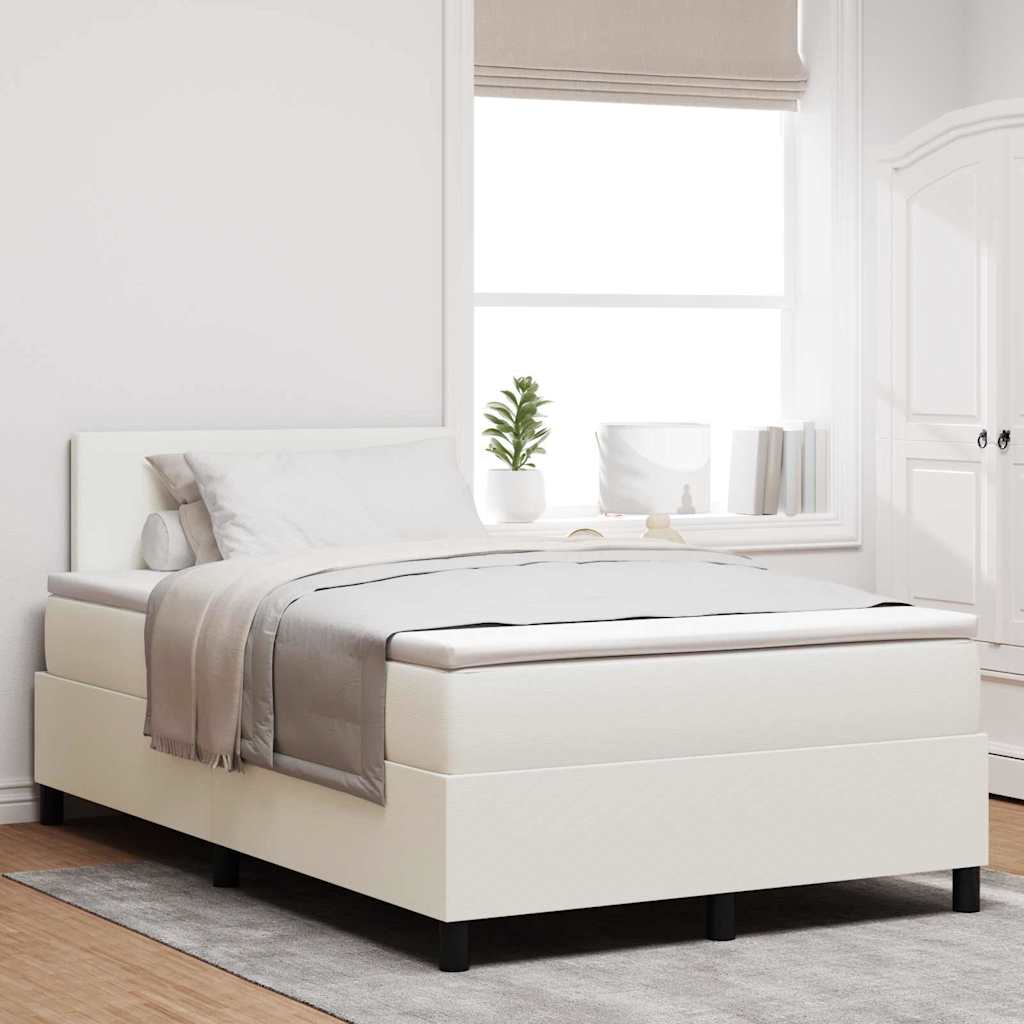 vidaXL Cama tipo Box Spring Crema y 120 x 190 cm Tela de Pana