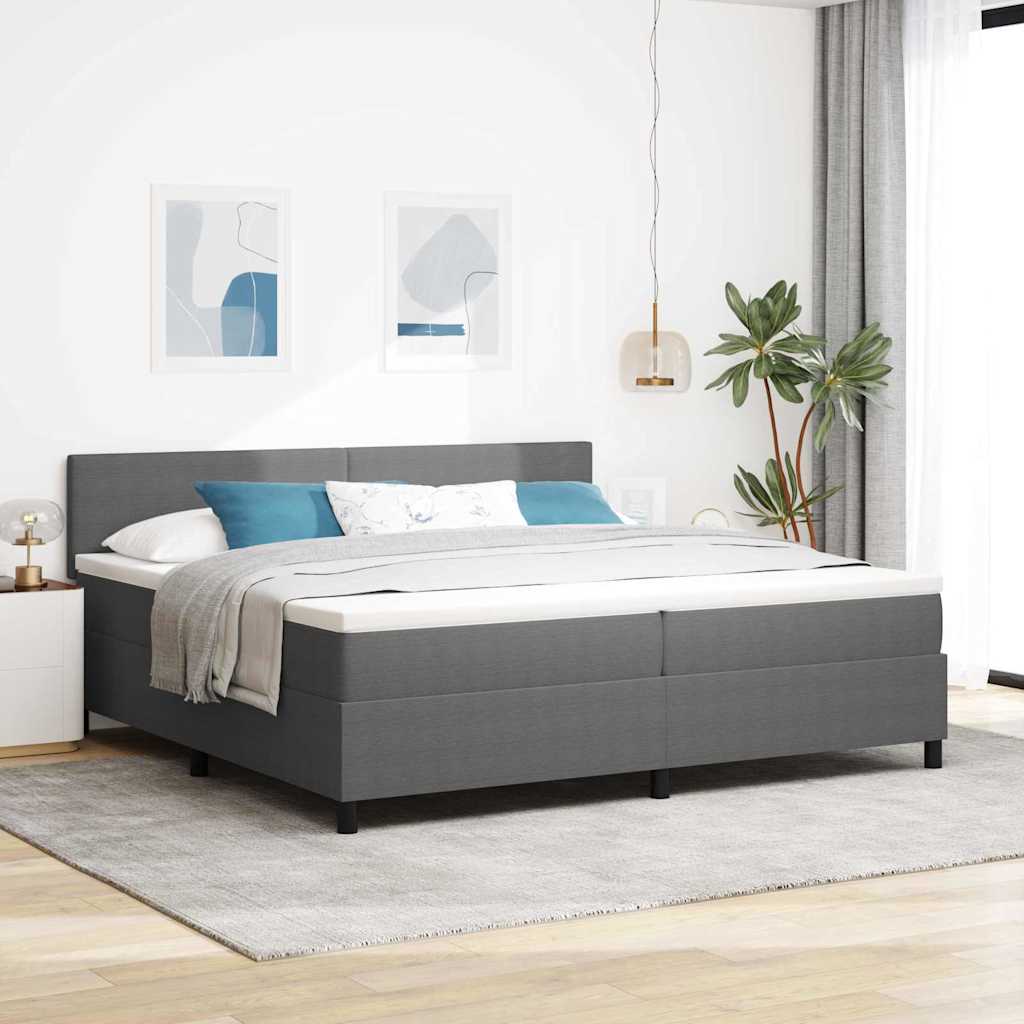 vidaXL Cama tipo Box Spring Gris claro y . 200 x 200 cm Tela de Pana
