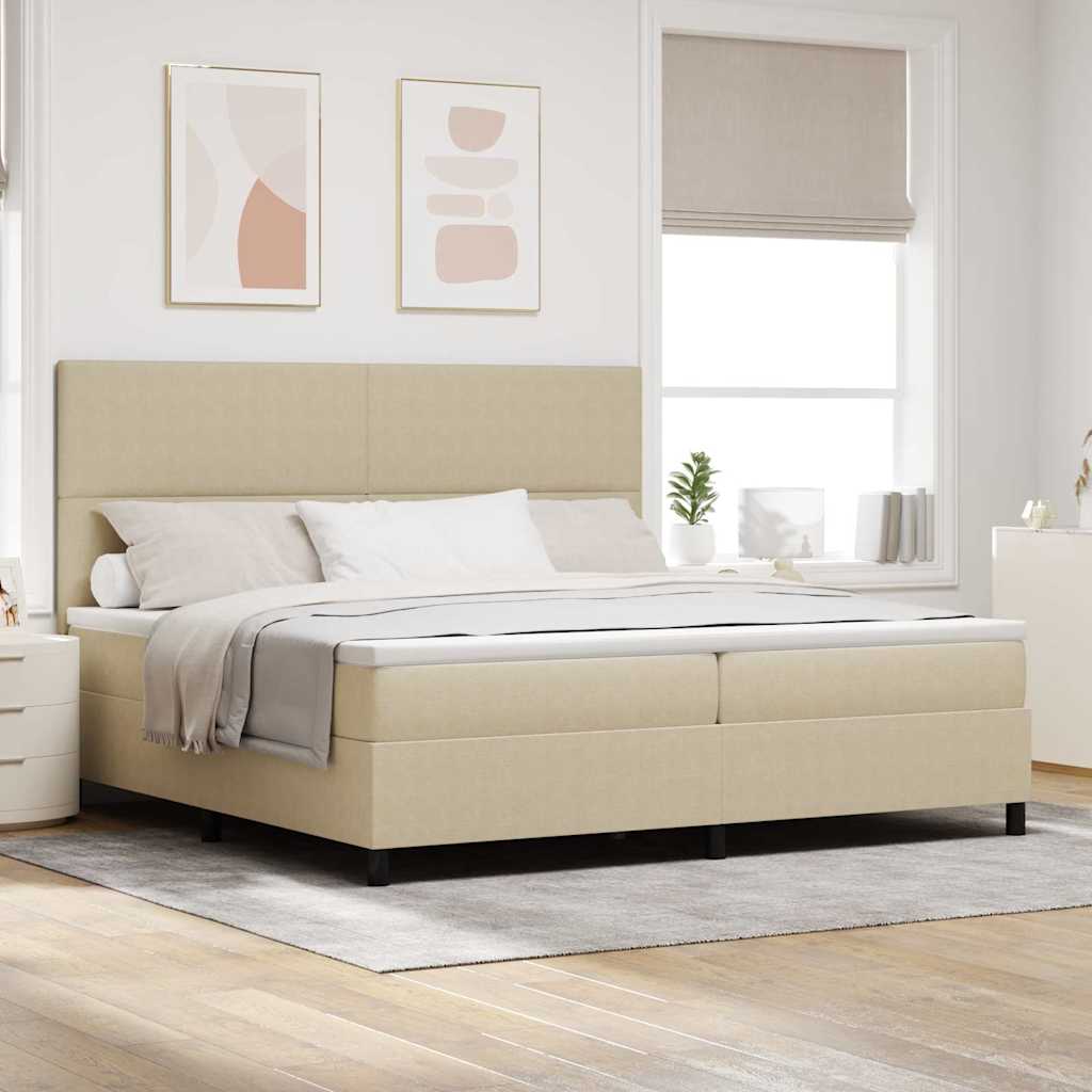 vidaXL Cama tipo Box Spring Gris claro y . 200 x 200 cm Tela de Pana