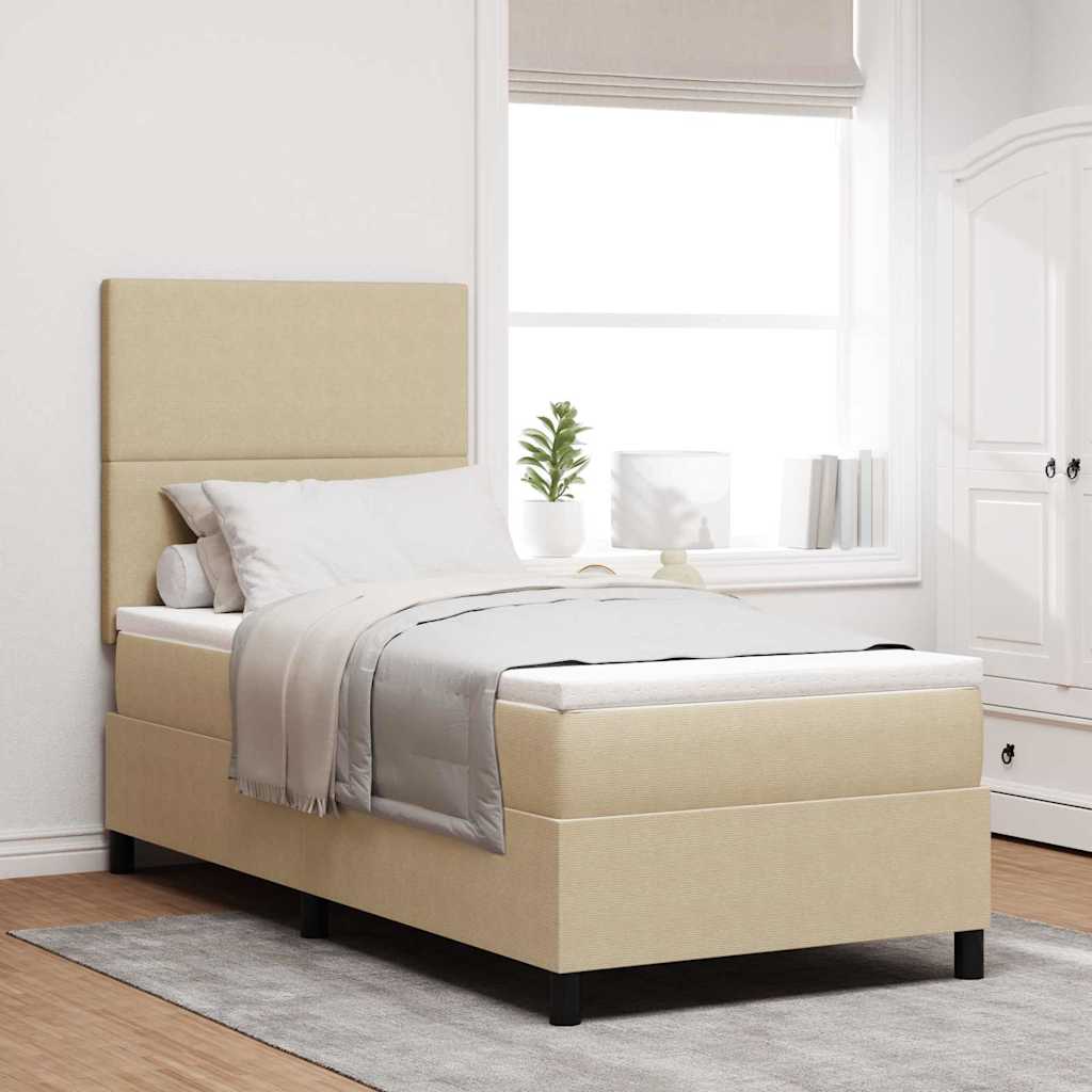 vidaXL Cama Box Spring LED Gris claro y . 80 x 200 cm Tela de Pana