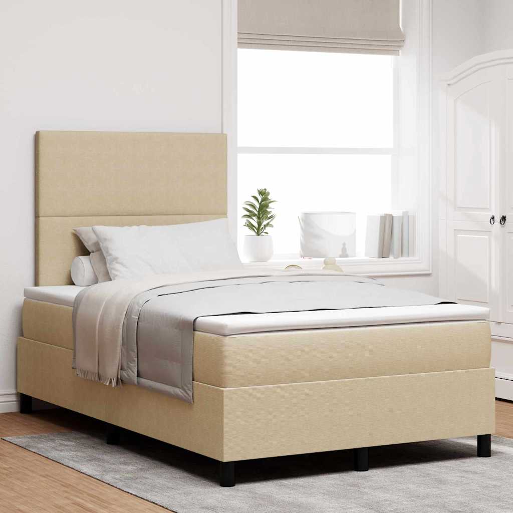 vidaXL Cama Box Spring LED Gris claro y . 120 x 190 cm Tela de Pana