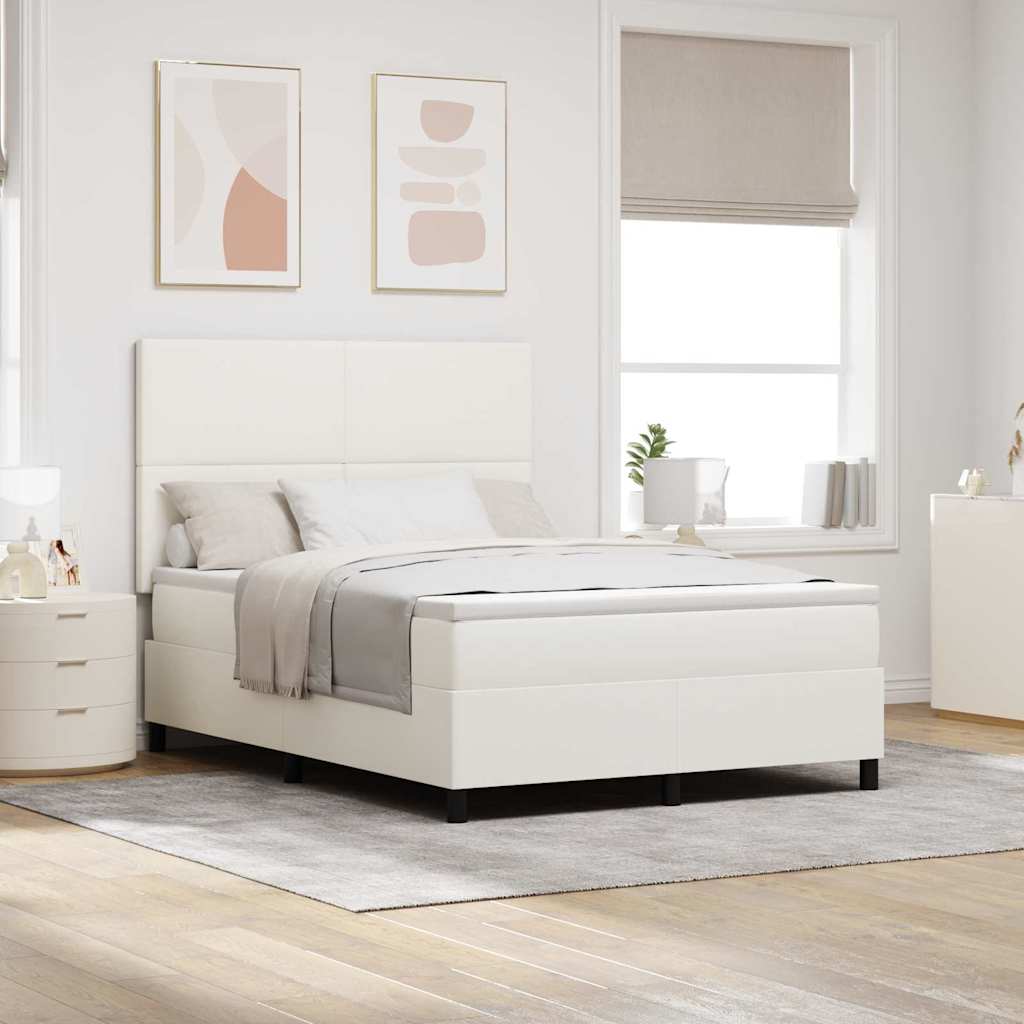 vidaXL Cama Box Spring LED Crema y 160 x 200 cm Tela de Pana