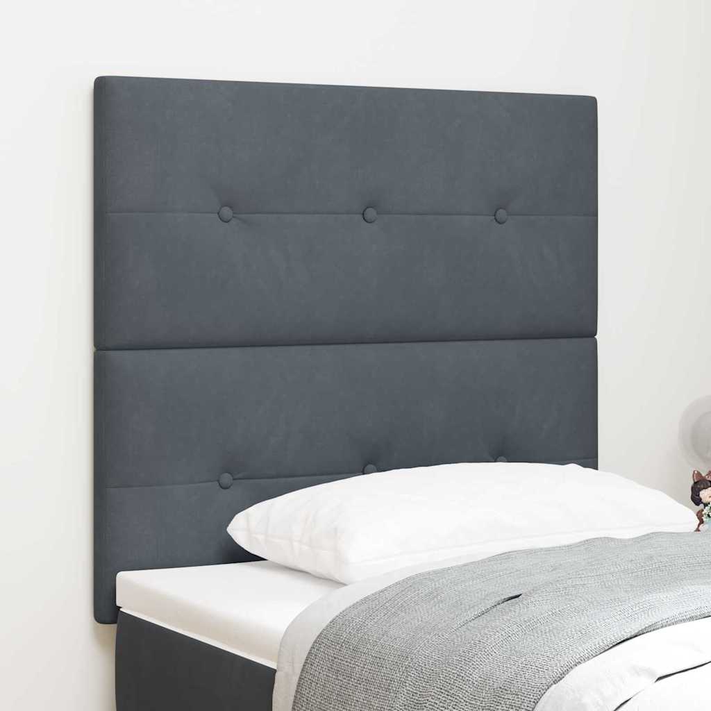 vidaXL Cabecero Gris oscuro 80 cm Terciopelo