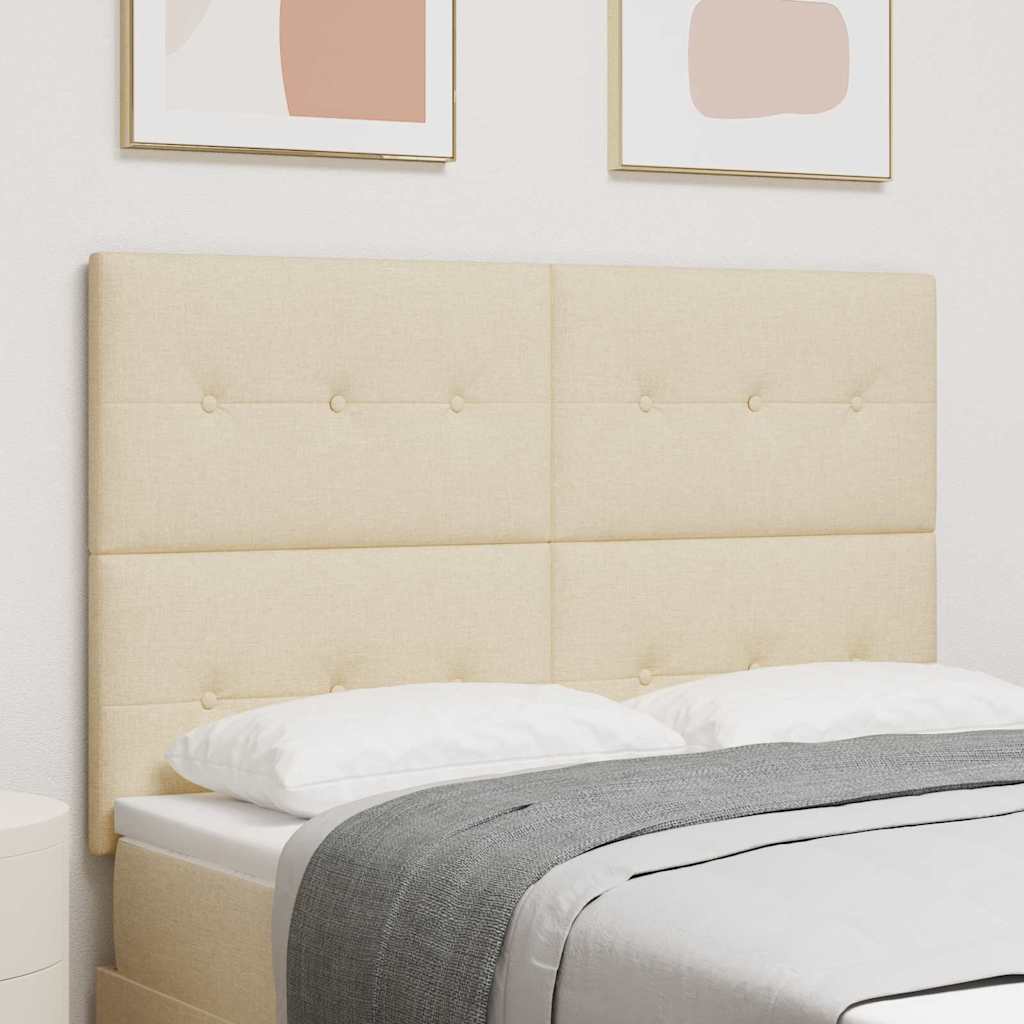 vidaXL Cabecero Ajustable en Altura con cabecera Crema 144 cm tela