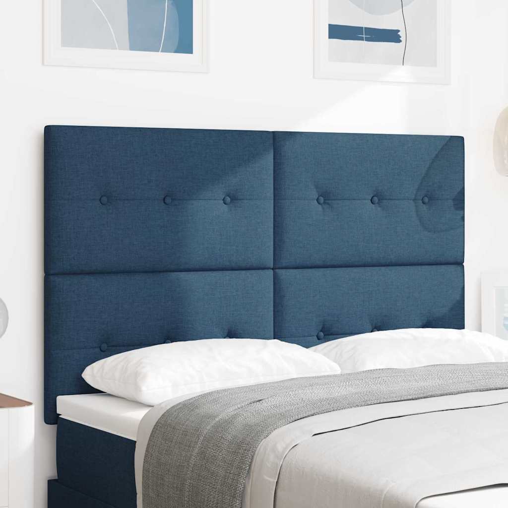 vidaXL Cabecero Ajustable en Altura con cabecera Azul 144 cm tela
