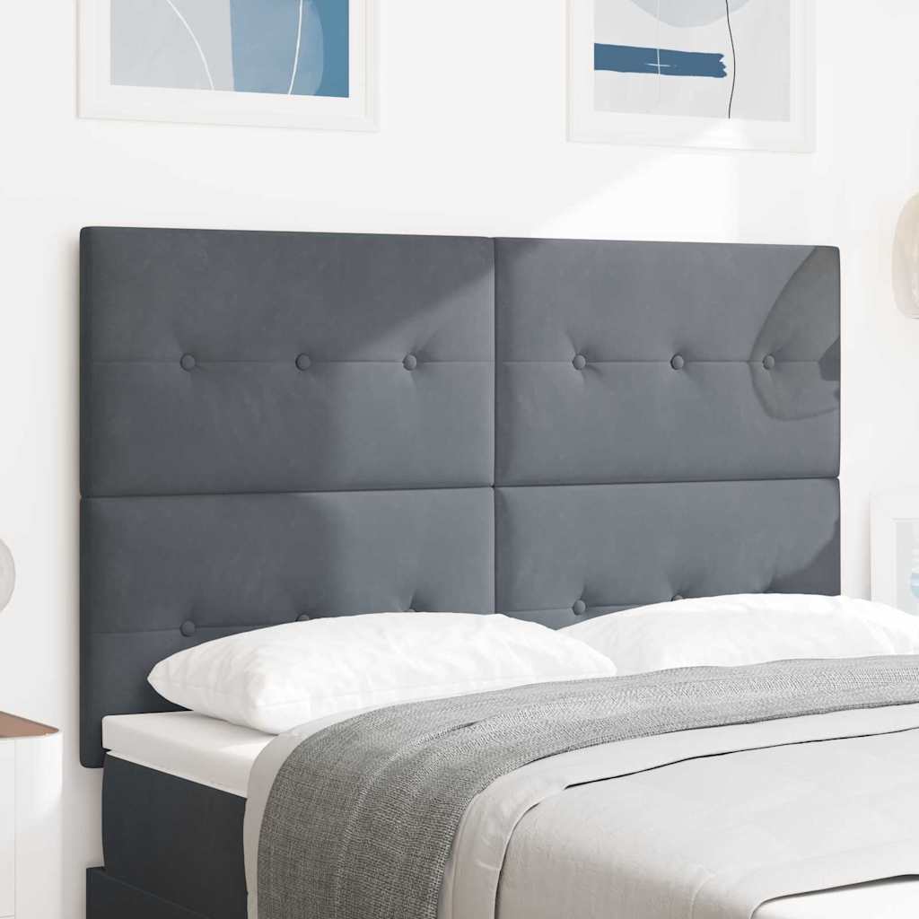 vidaXL Cabecero Gris oscuro 144 cm Terciopelo