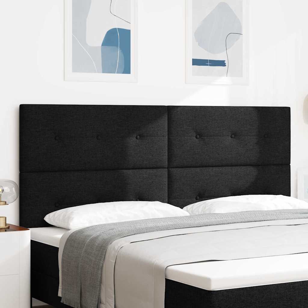 vidaXL Cabecero Ajustable en Altura con cabecera Negro 200 cm tela