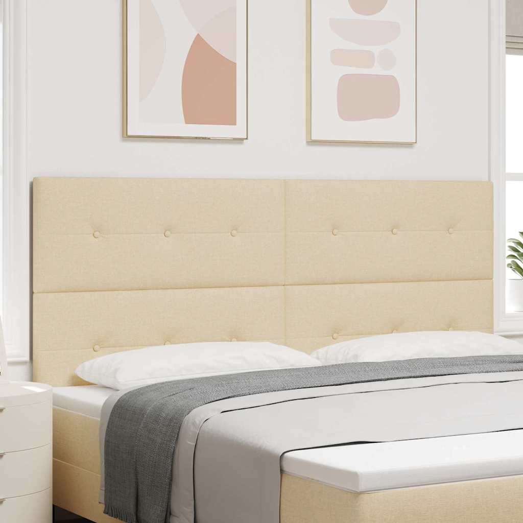 vidaXL Cabecero Ajustable en Altura con cabecera Crema 200 cm tela
