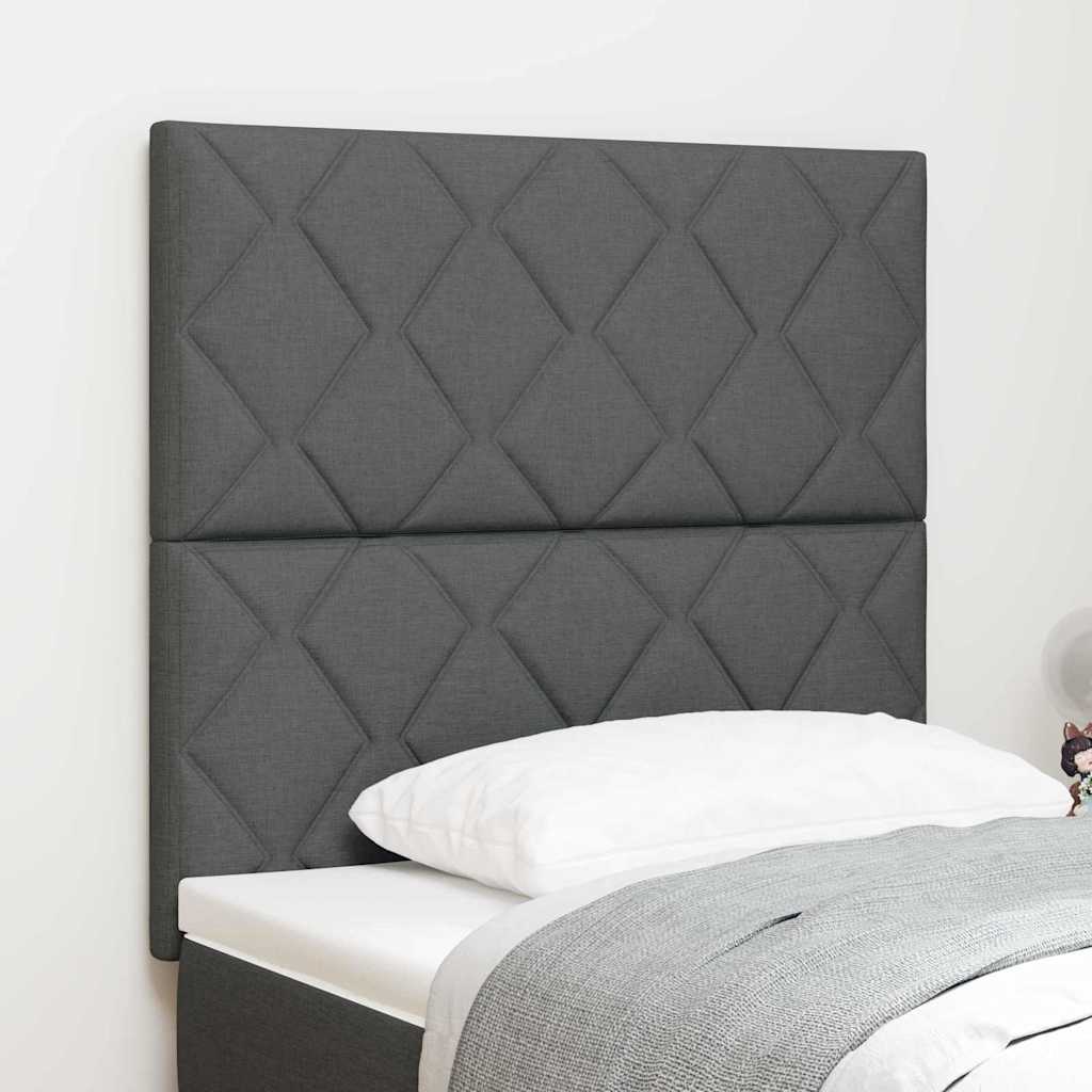 vidaXL Cabecero Gris oscuro 90 cm tela