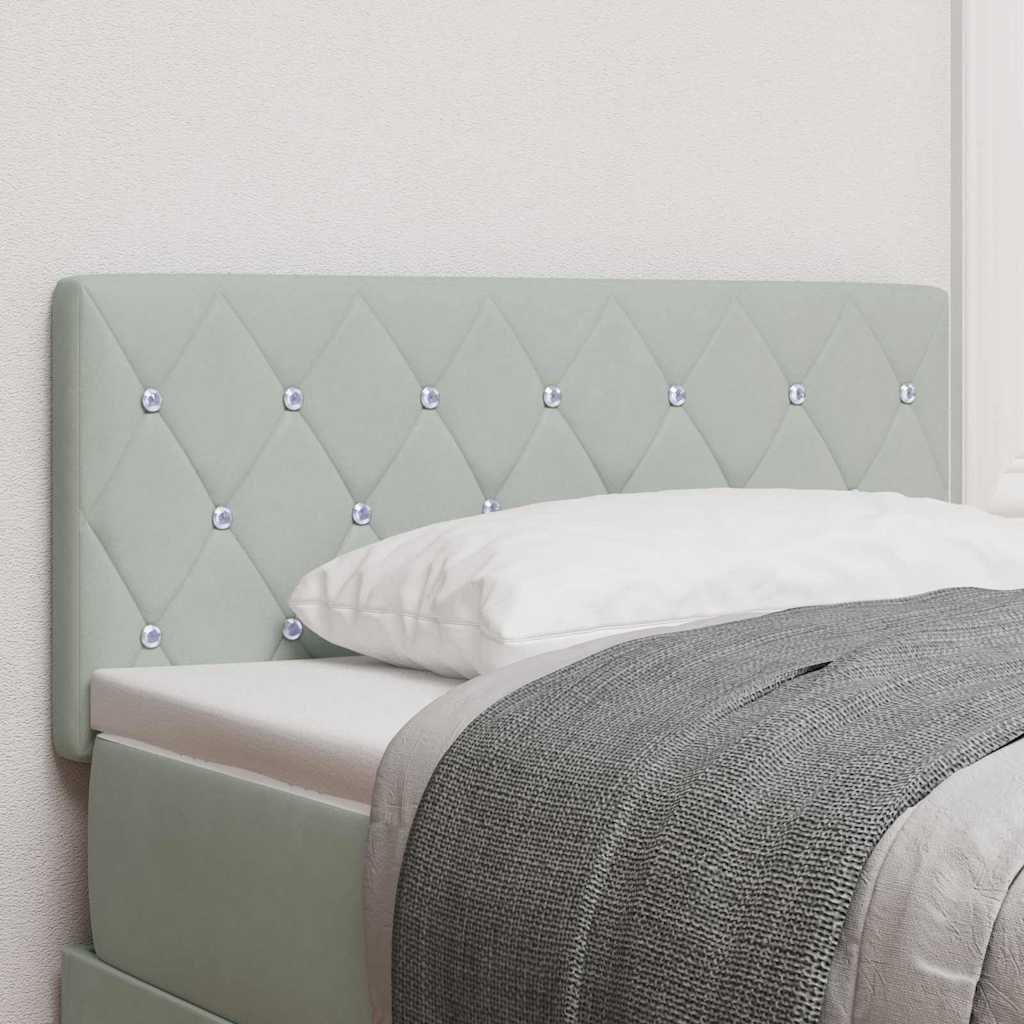 vidaXL Cabecero LED con tiras LED Manual Gris Claro 90 cm Terciopelo