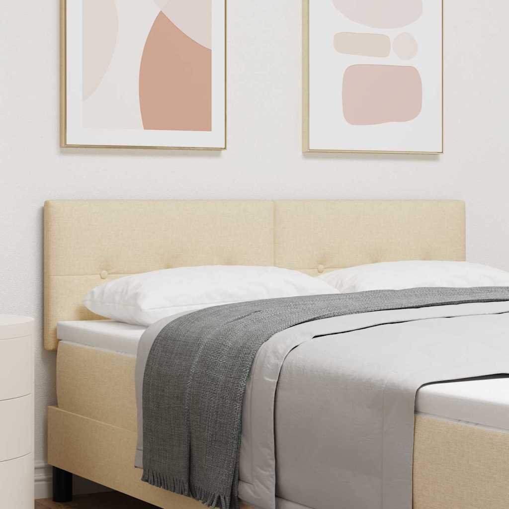 vidaXL Cabecero LED con tiras LED con cabecera Crema 160 cm tela