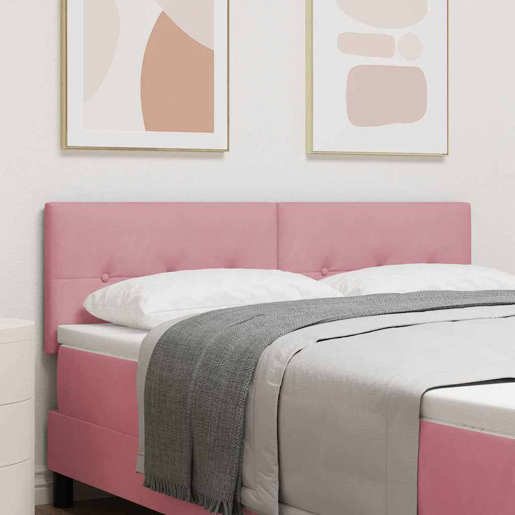 vidaXL Cabecero LED con tiras LED Manual Rosa 160 cm Terciopelo