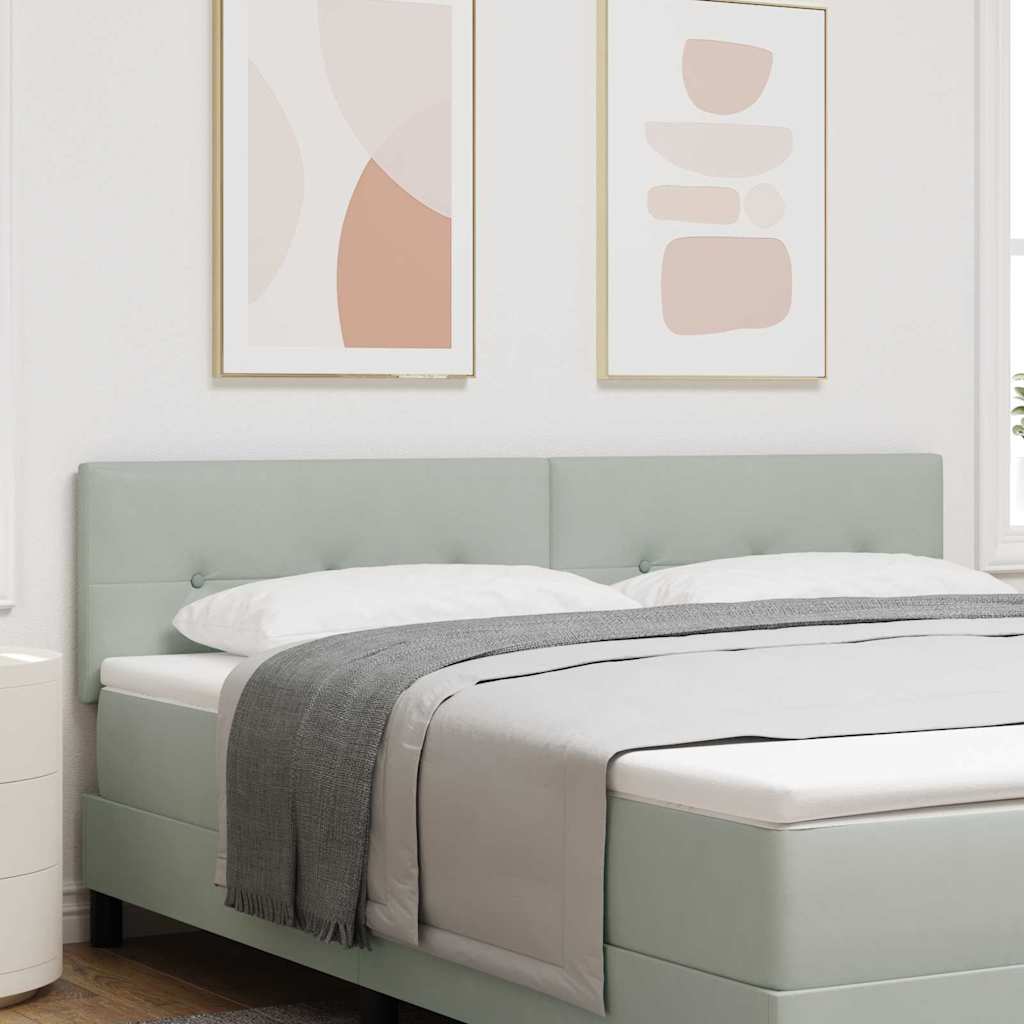 vidaXL Cabecero LED con tiras LED Manual Gris Claro 180 cm Terciopelo