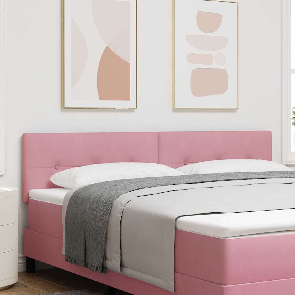 vidaXL Cabecero LED con tiras LED Manual Rosa 180 cm Terciopelo