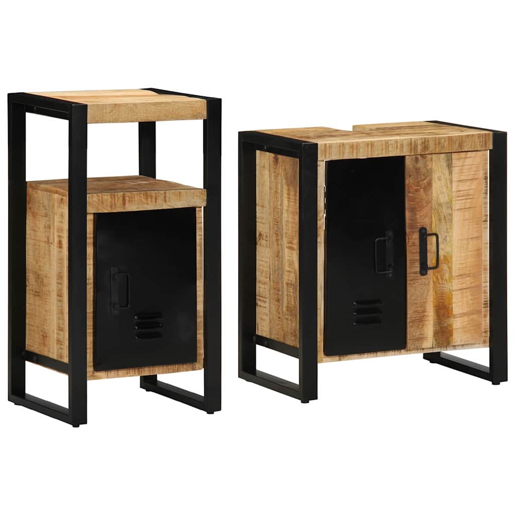 vidaXL Juego de muebles de baño 2 uds. Marrón y Negro 55 x 35 x 60 cm