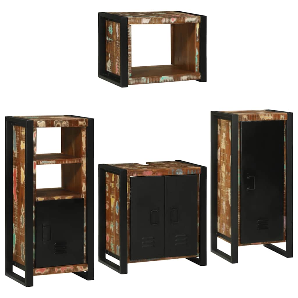 vidaXL Juego de muebles de baño 4 uds. Multicolor