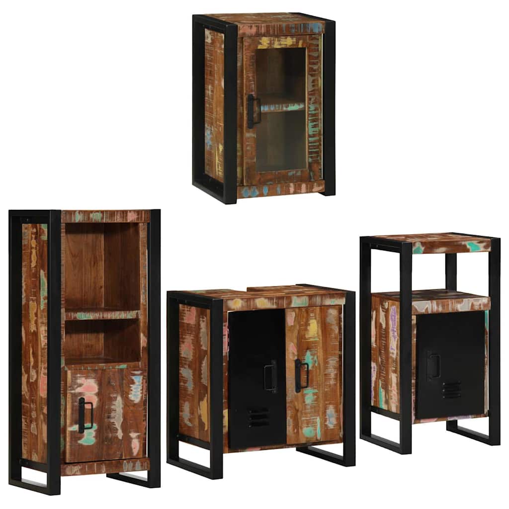 vidaXL Juego de muebles de baño 4 uds. Multicolor 55 x 35 x 60 cm
