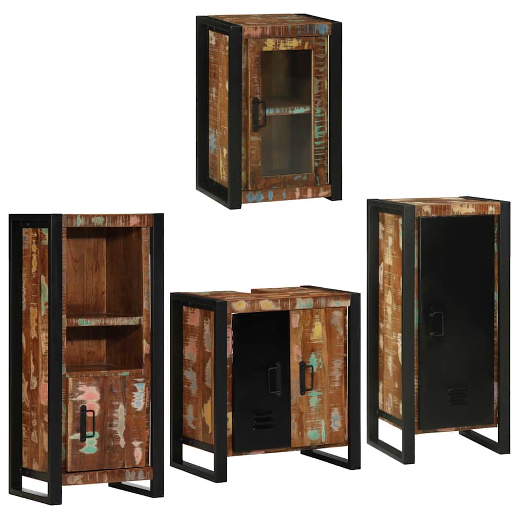 vidaXL Juego de muebles de baño 4 uds. Multicolor