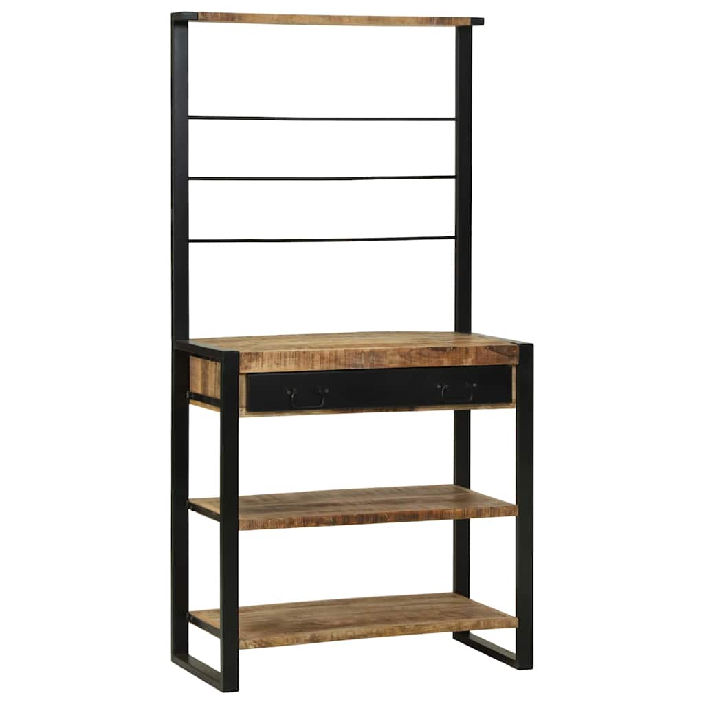 vidaXL Estante de cocina Marrón y Negro 80 x 40 x 160 cm