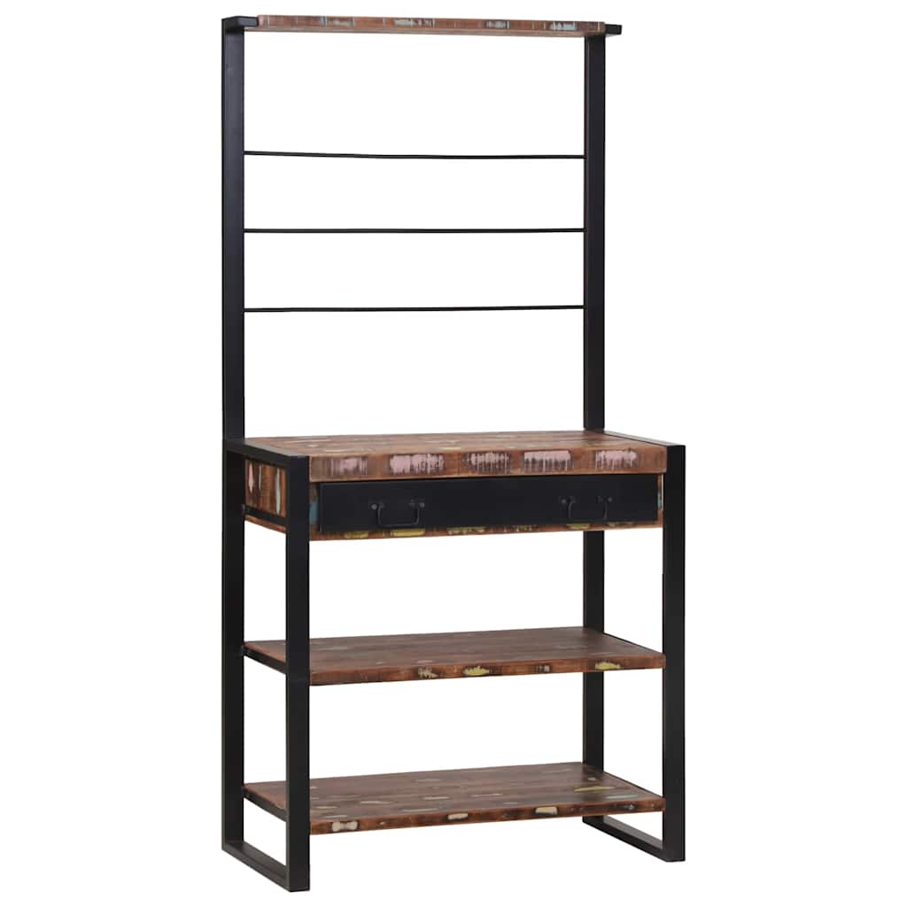 vidaXL Estante de cocina Multicolor y negro 80 x 40 x 160 cm