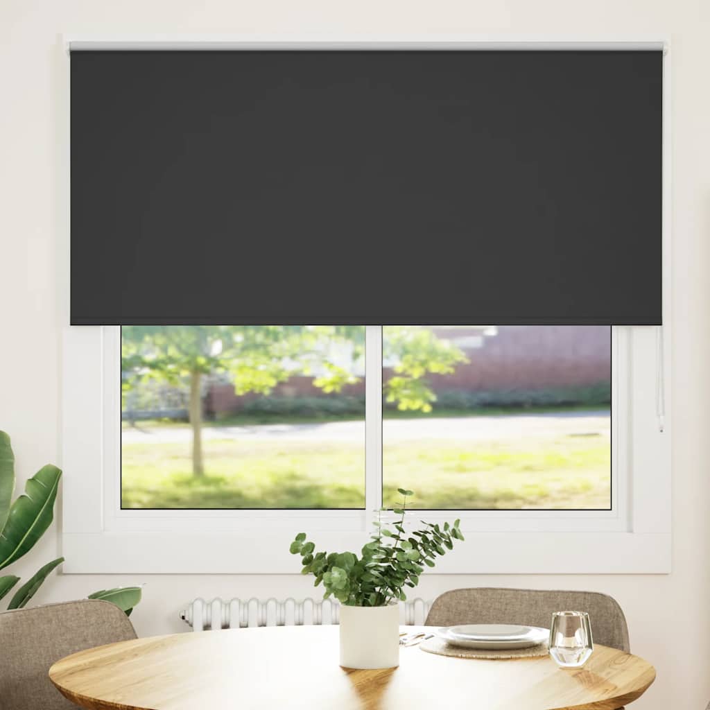 vidaXL Estor Enrollable Opaco negro 150x130 cm Tela Ancho 146,6 cm