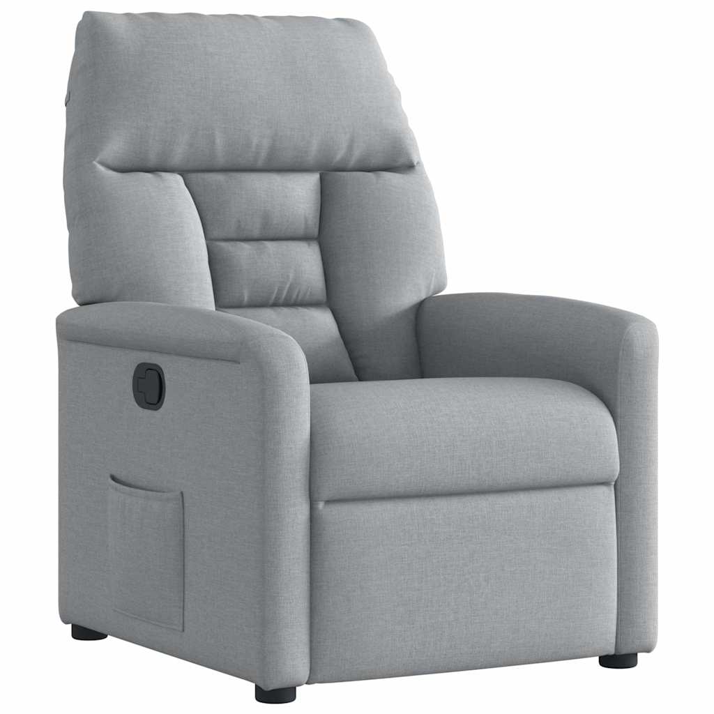 vidaXL Sillón reclinable de tela gris claro
