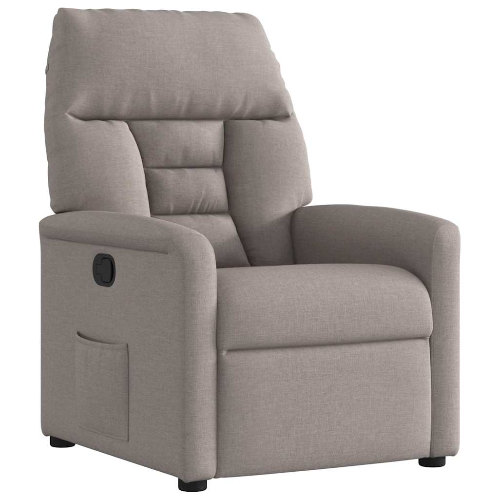 vidaXL Sillón reclinable de tela gris taupe