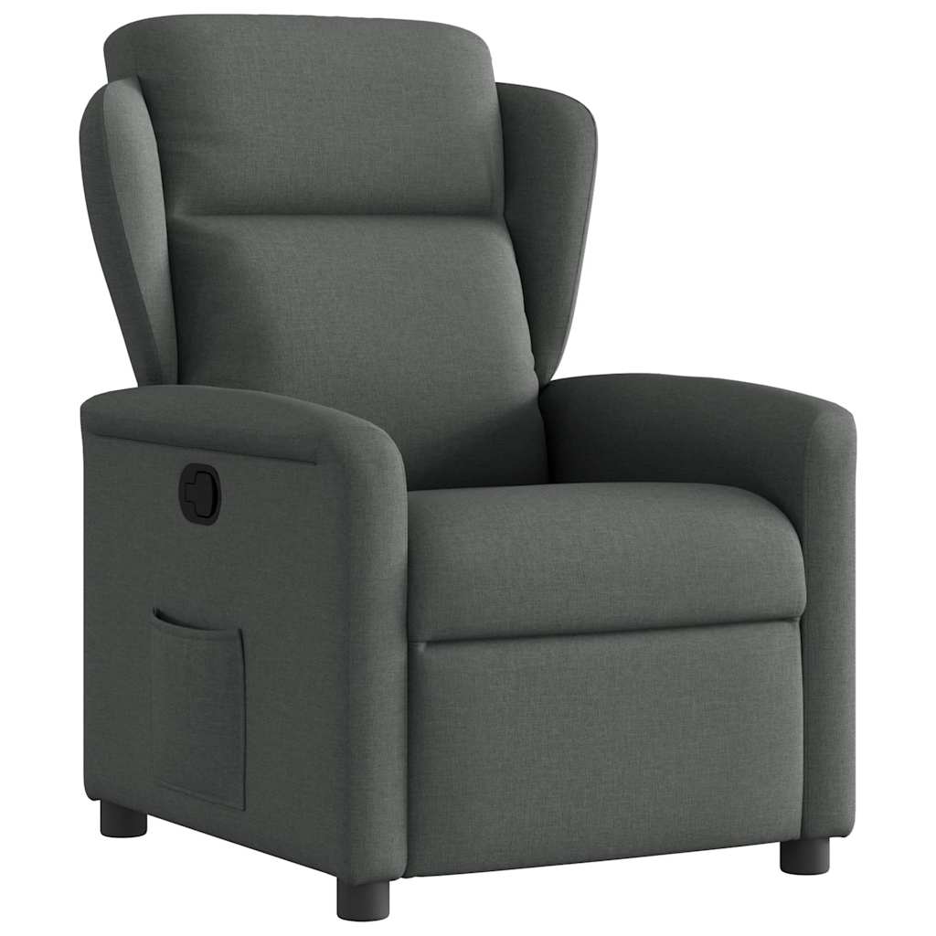 vidaXL Sillón reclinable de tela gris oscuro