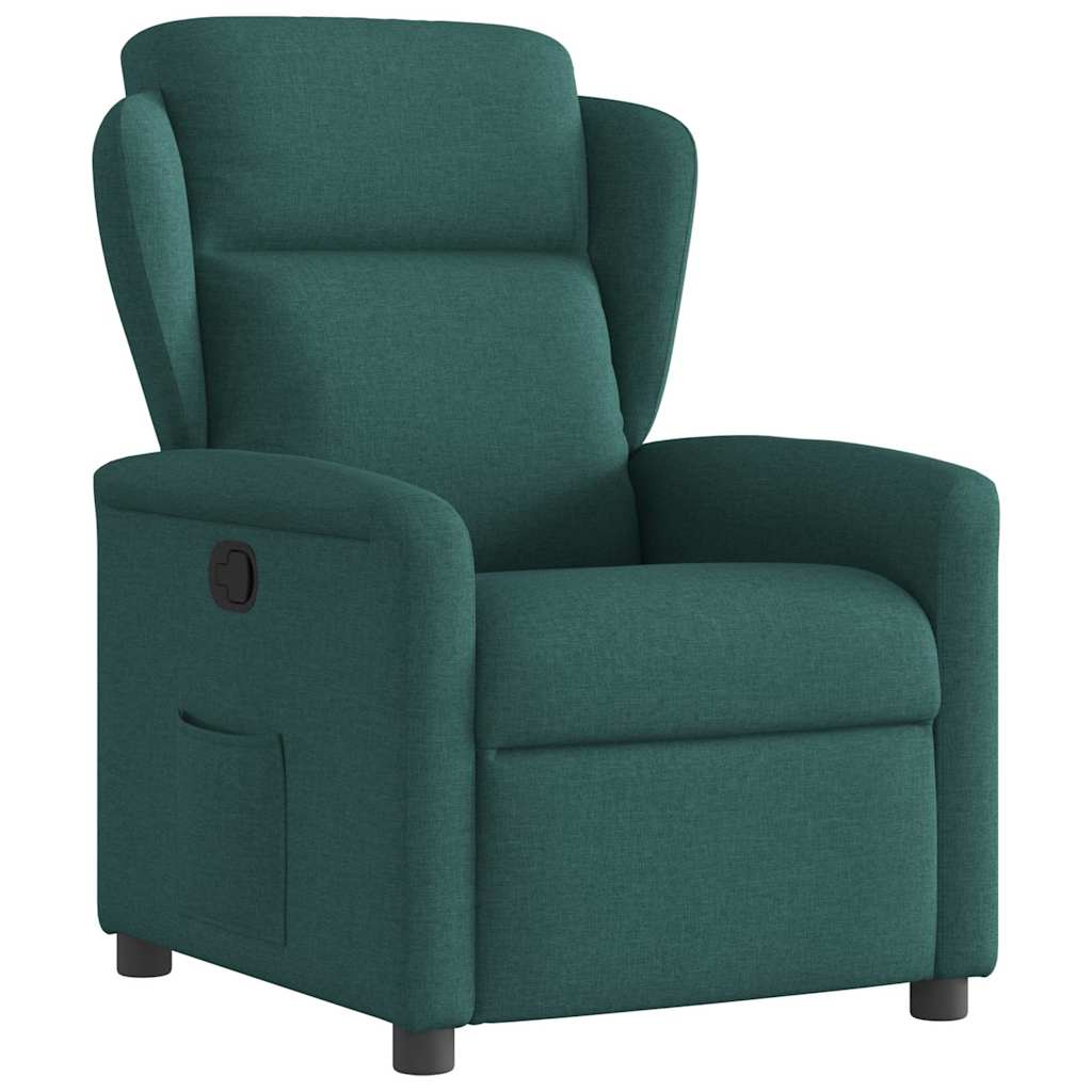 vidaXL Sillón reclinable de tela verde oscuro