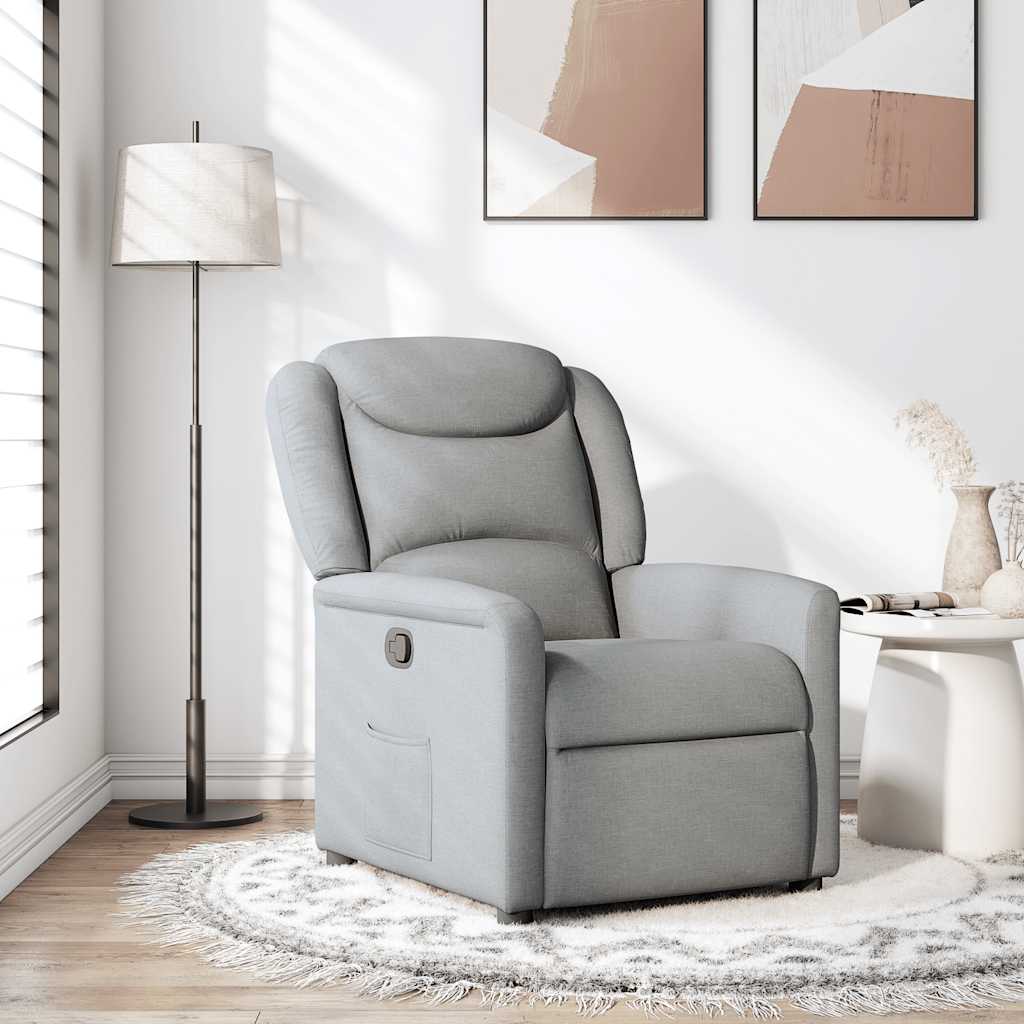 vidaXL Sillón reclinable de tela gris claro