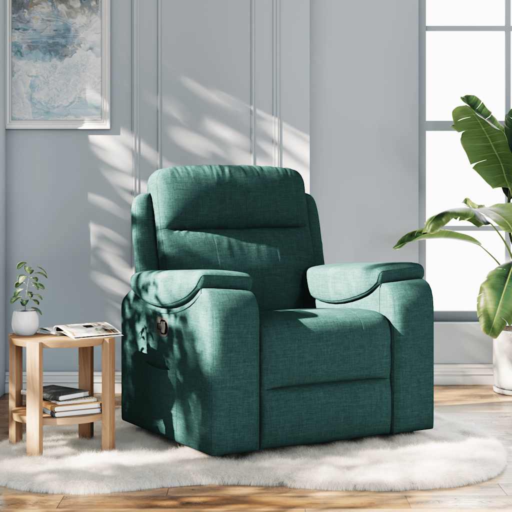 vidaXL Sillón reclinable de tela verde oscuro