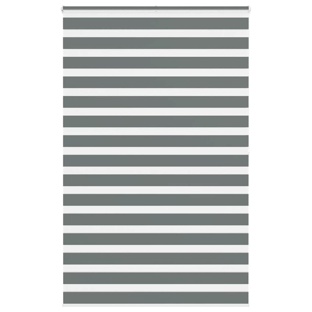vidaXL Estor cebra gris oscuro tejido ancho 135,9 cm poliéster