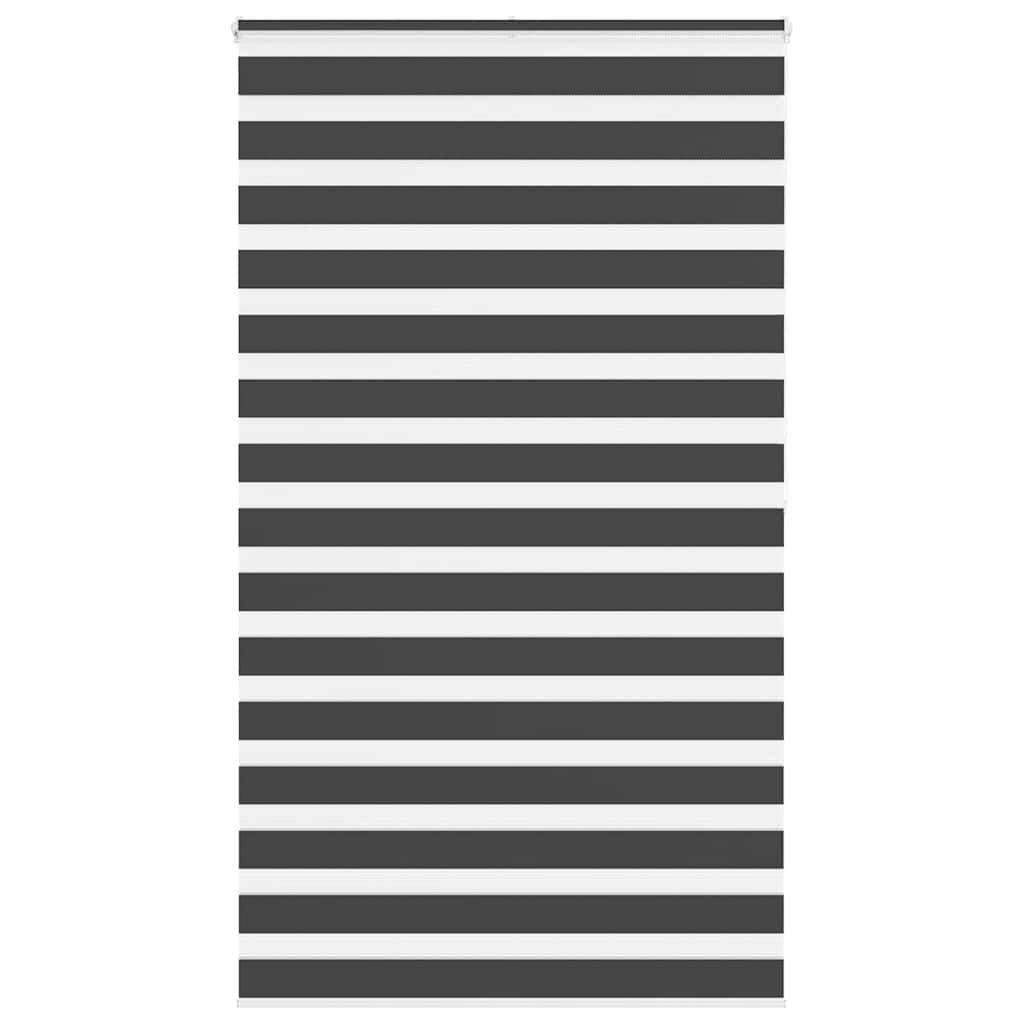 vidaXL Estor cebra negro 135x200 cm tejido ancho 130,9 cm poliéster