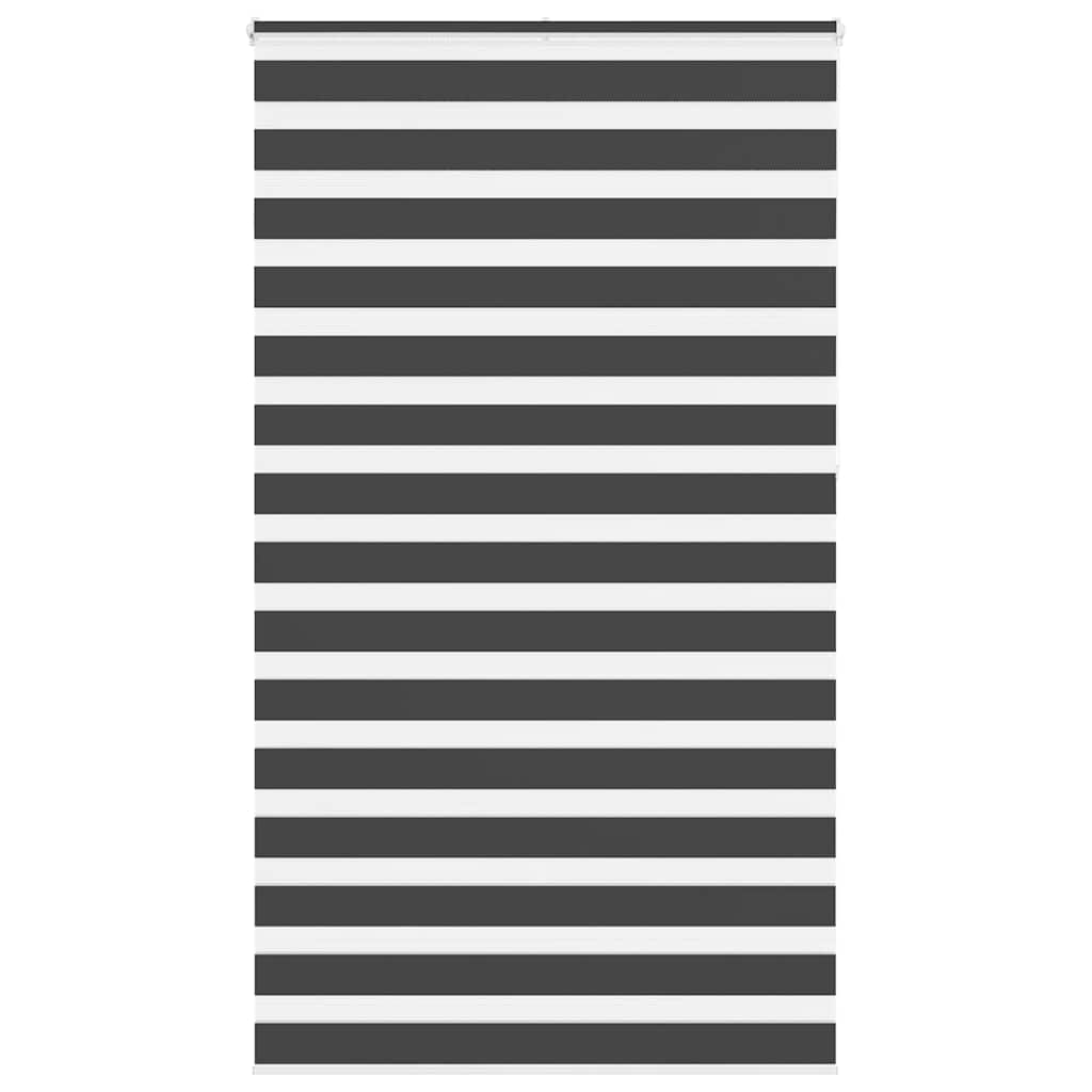 vidaXL Estor cebra negro 135x230 cm tejido ancho 130,9 cm poliéster