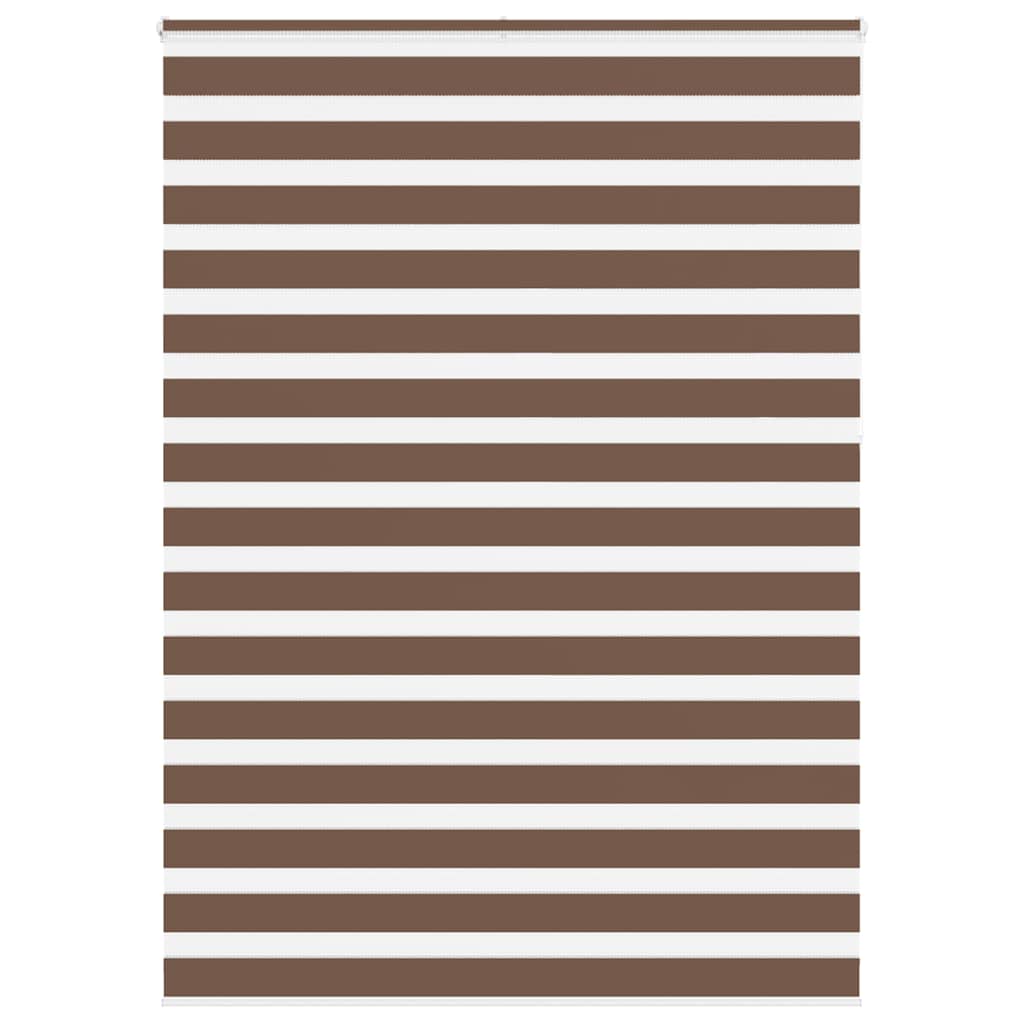 vidaXL Estor cebra marrón 160x230 cm tejido ancho 155,9 cm poliéster