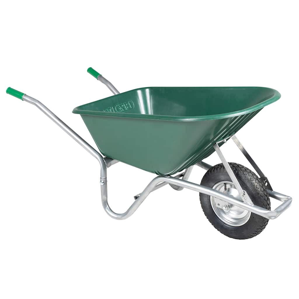 vidaXL Carretilla verde 90 L 150 kg acero galvanizado y plástico
