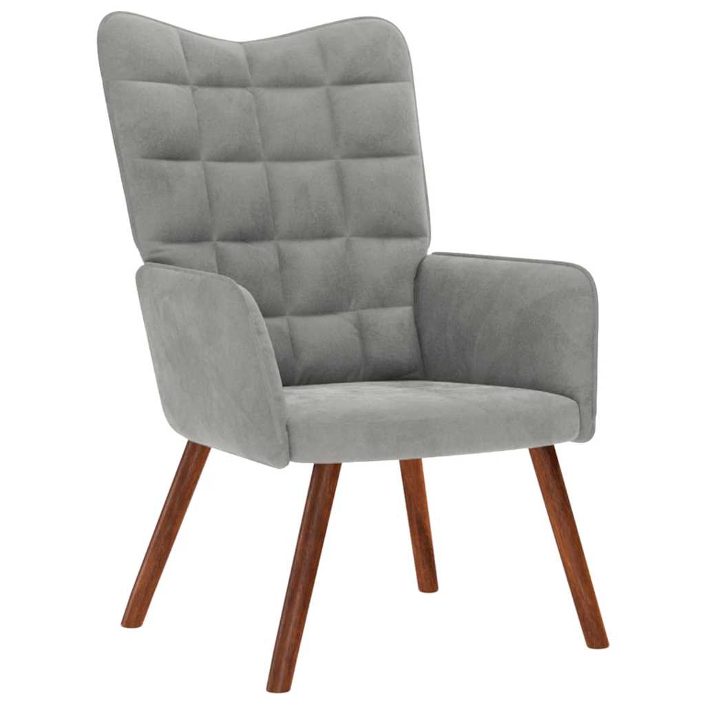 vidaXL Silla de relajación de terciopelo gris claro