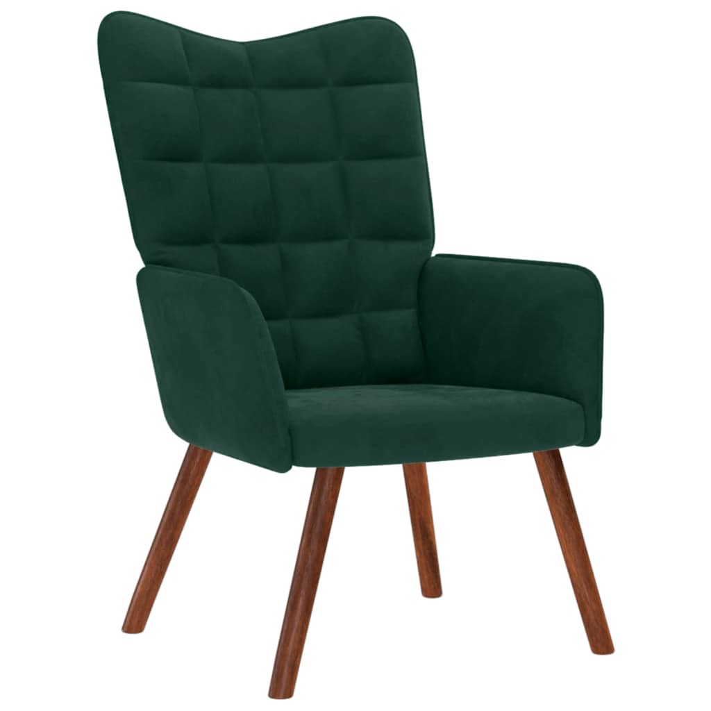 vidaXL Sillón de relax de terciopelo verde oscuro