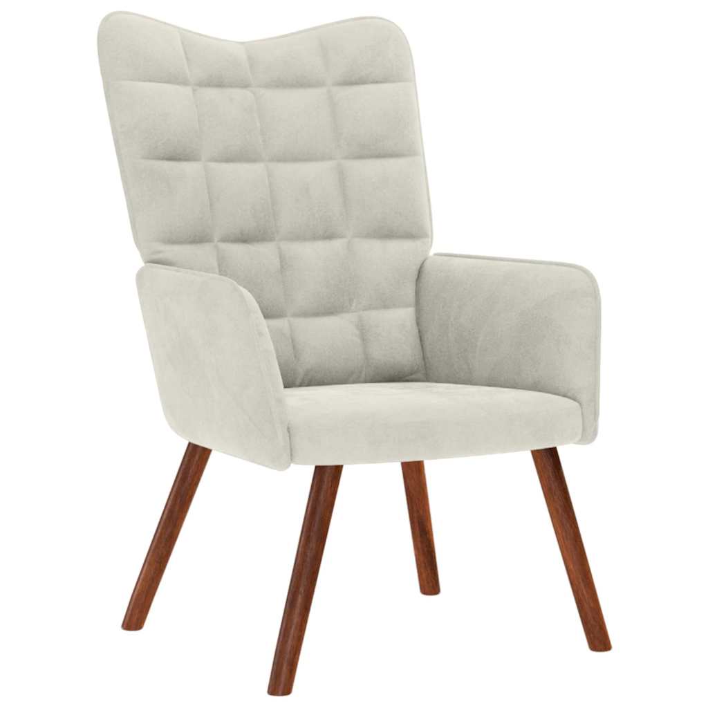 vidaXL Sillón de relax de terciopelo crema