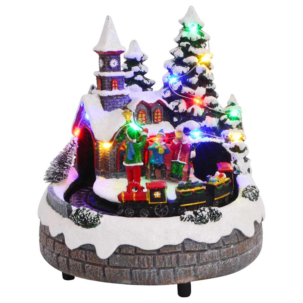 vidaXL Centro de Mesa Navideño 16 x 16 x 19 cm Resina Multicolor